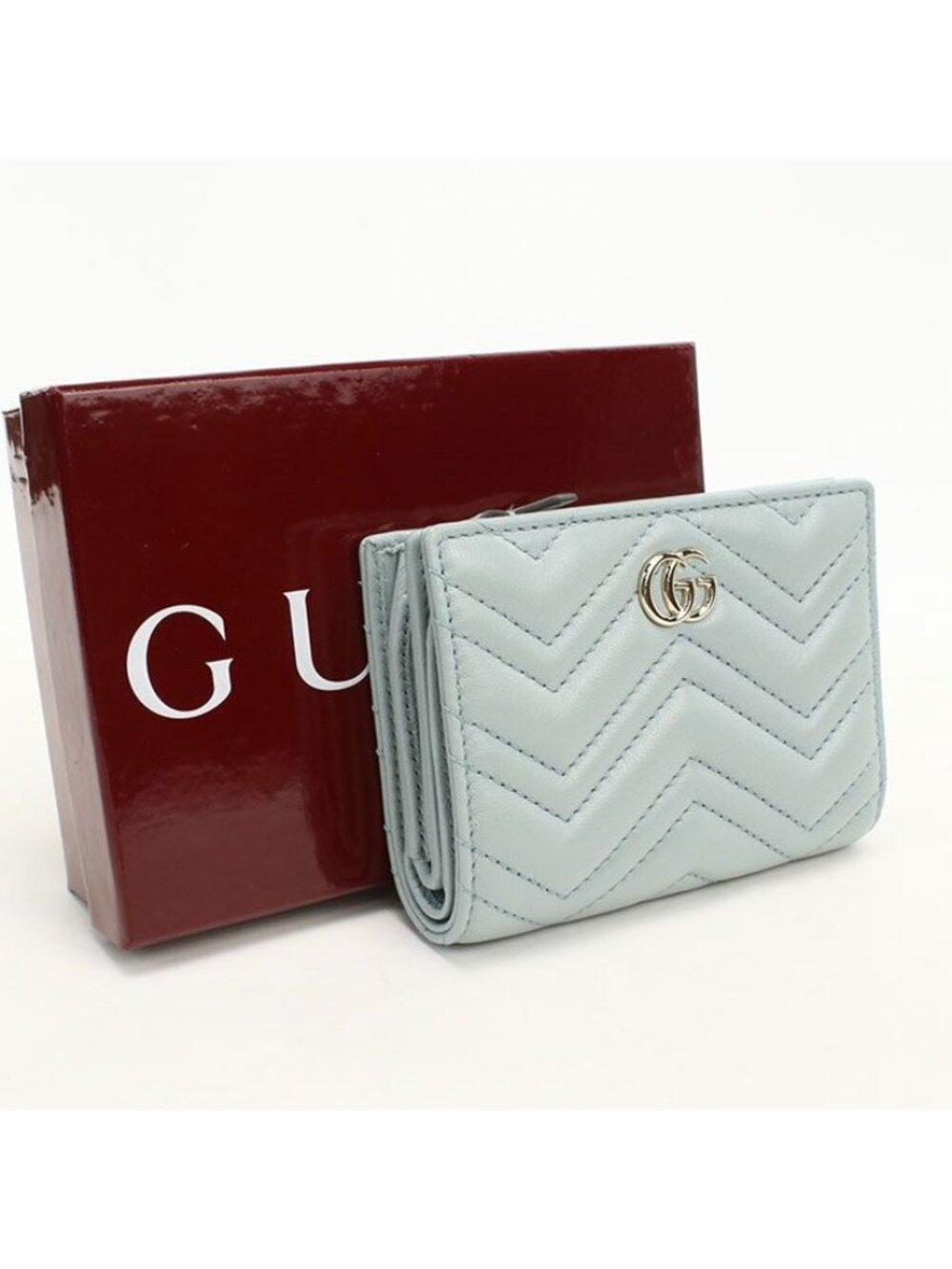 Gucci Double Wallet GG Marmont Bifold Leather